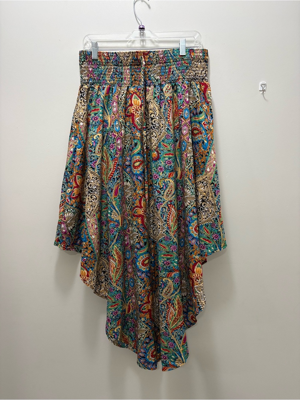 Boho Paisley High-Low Skirt in Multicolor
